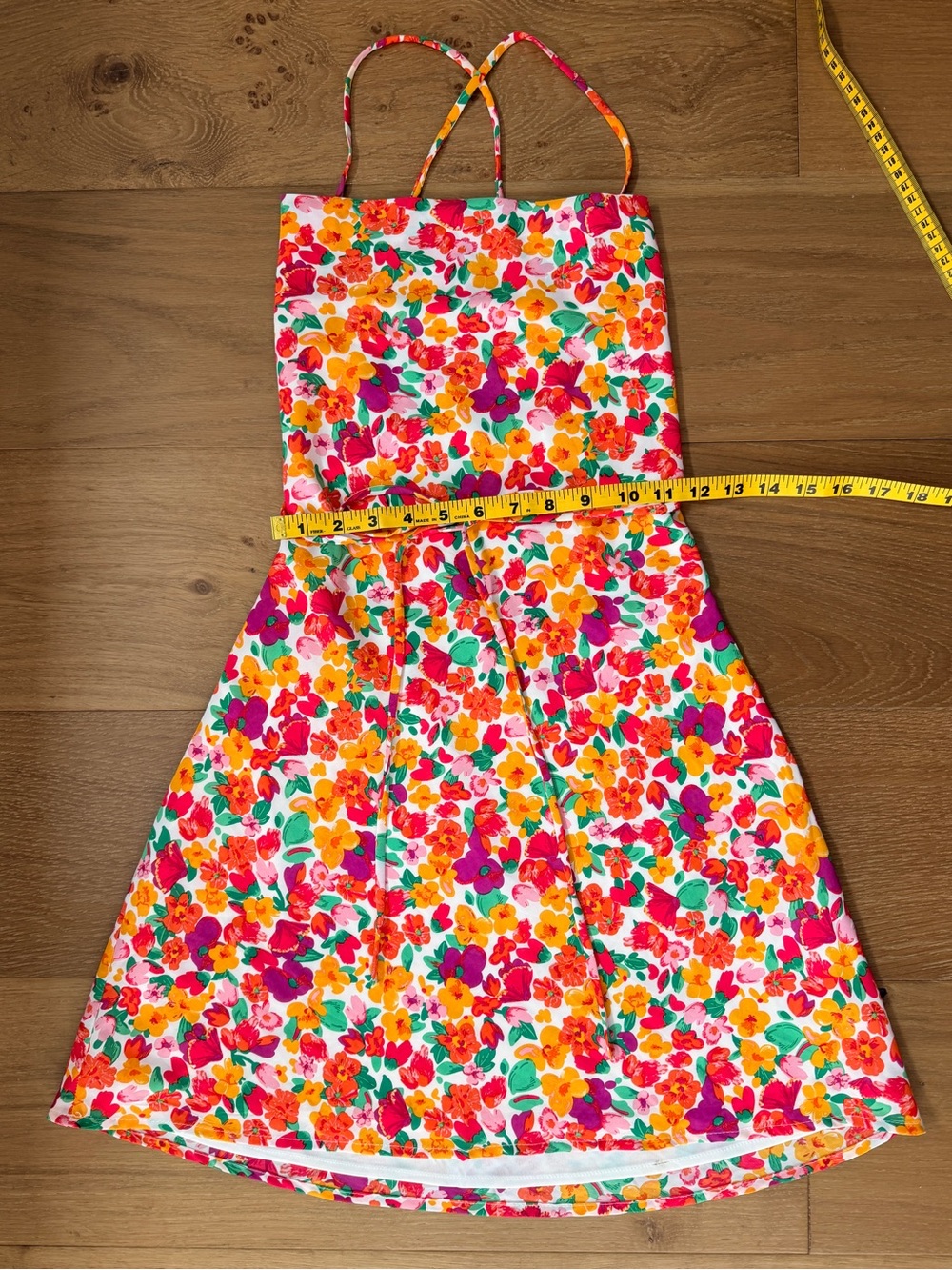 Princess Polly Tropical Floral Halter Crossback Tie Mini Dress Women's 4 EUC - Picture 7 of 8